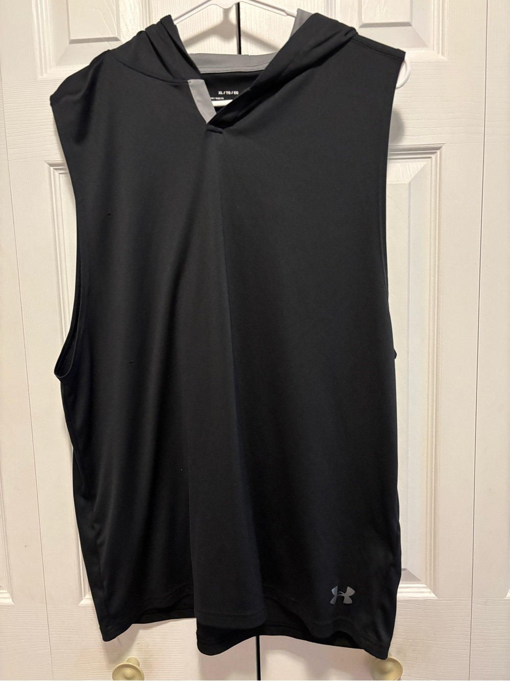 Under Armour Men's Velocity Sleeveless Hoodie Black HeatGear Loose Fit XL